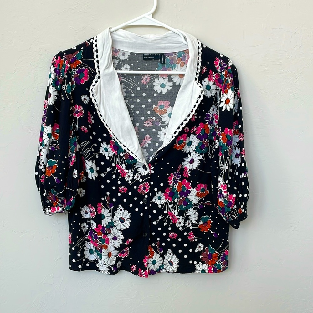 ASOS Polka Dot & Floral Top Women’s Size 10